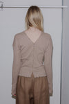 BASERANGE Taffeta cardigan TOTVC-RC-AU23 dehydrated beige
